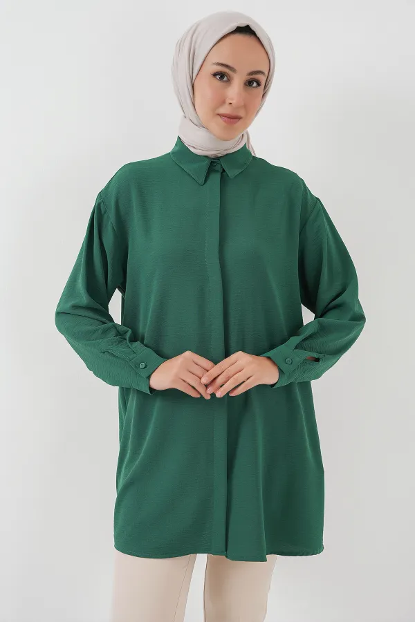 Tunique longue femme 5945 - Vert émeraude