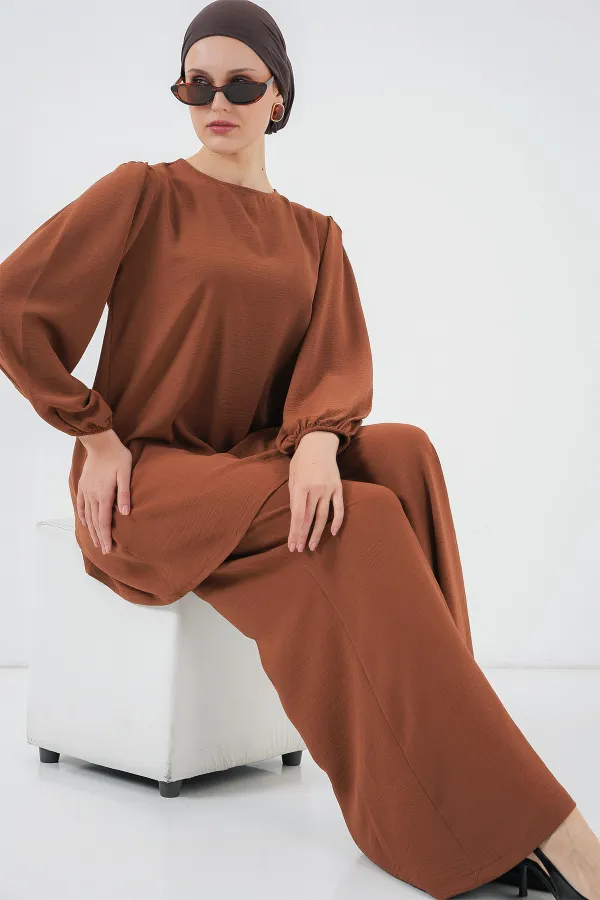 Ayrobin Tunic and Pants Set 6712 - Milky Coffee