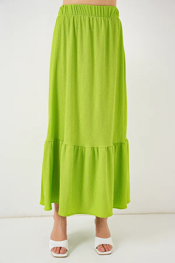 Jupe longue tricotée 1886 - Vert E.