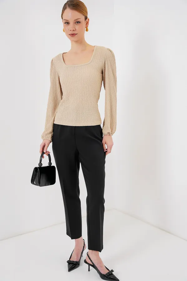 Chemisier à manches longues 0442 - Biscuit