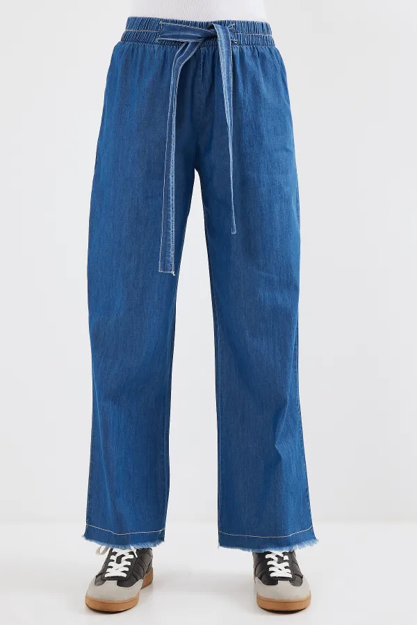 6469 WIDE LEG JEANS PANTS - Dark Blue