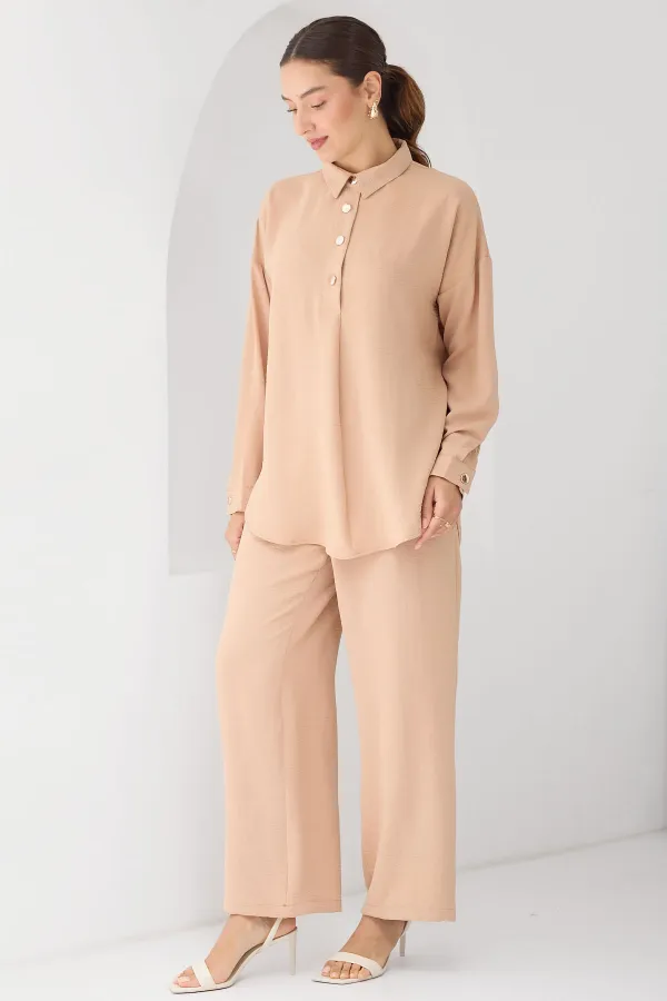 6631 Oversize Alt-Üst Takım - Vizon