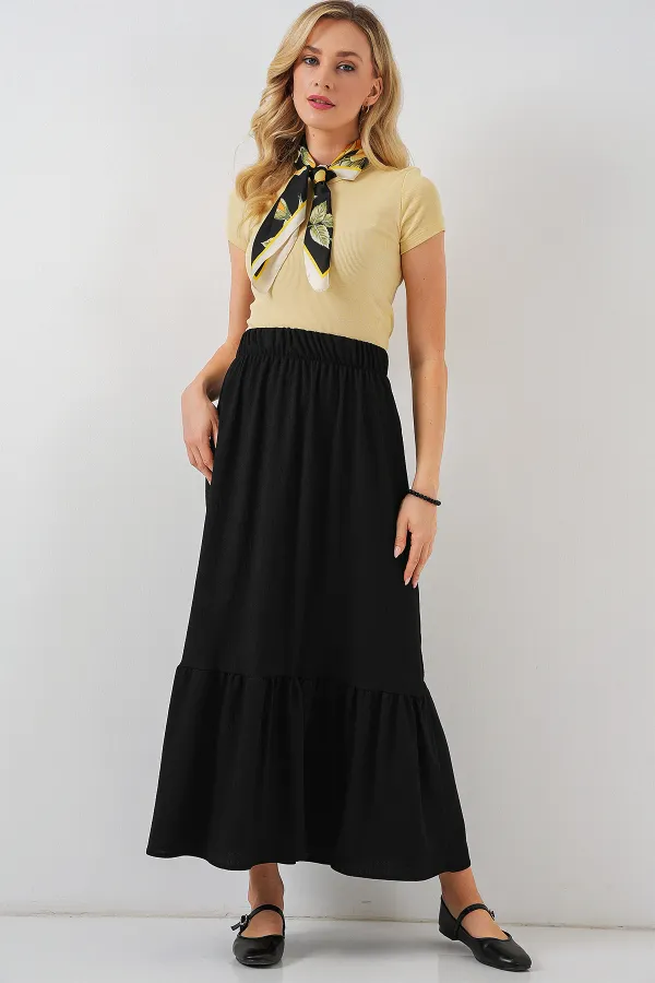 Jupe longue tricotée 1886 - Noire