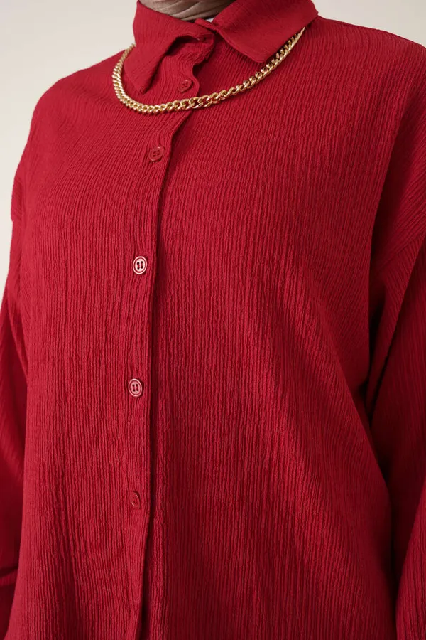 T5858 Knitted Hijab Two-Piece Set - Red T5858 Knitted Hijab Two-Piece Set - Red