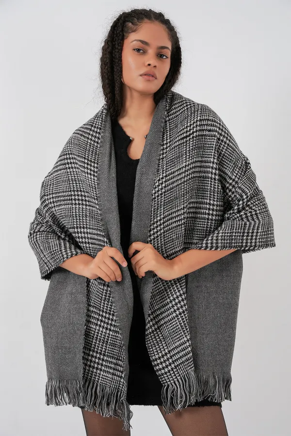 Écharpe-châle épaisse et douce pour femme 15951 - Anthracite