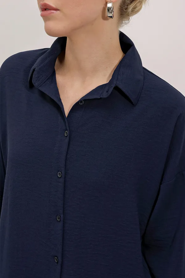 6593 Oversize Two-Piece Set - Navy Blue