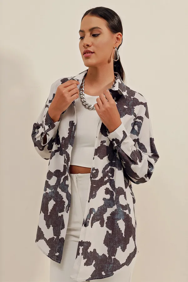 Chemise basique longue oversize 3900 - Noir