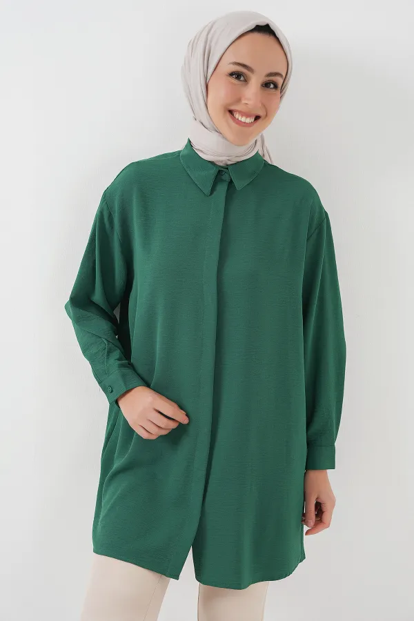 Tunique longue femme 5945 - Vert émeraude