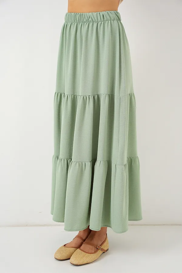 Kadın Ayrobin Uzun Etek 8048 - Mint