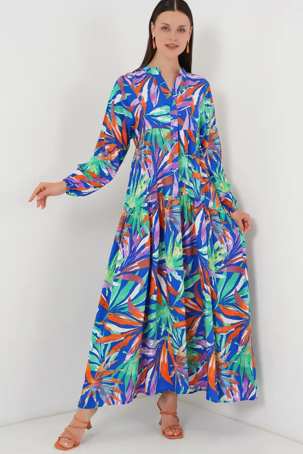 Robe hijab à motifs authentiques 2423 - Bleu marine, taille 10