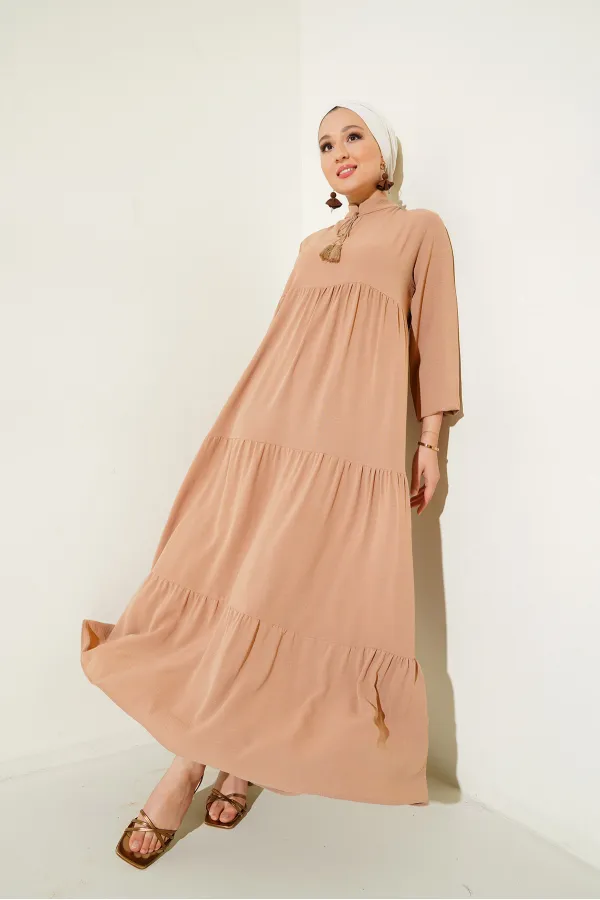 1627 Lace-Up Hijab Dress - Dizon