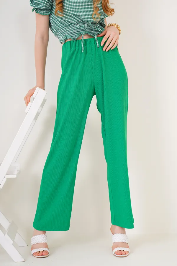6543 Knitted Trousers - Green