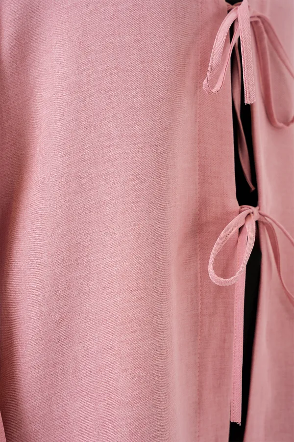 Keten Tesettür Kimono 5968 - Pudra