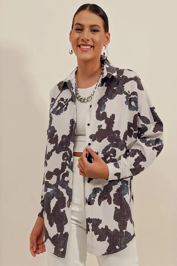 Chemise basique longue oversize 3900 - Noir