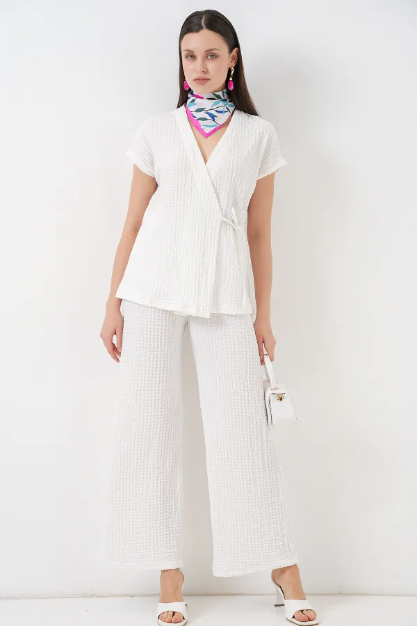 Kadın Örme İkili Takım 30064 - Beyaz