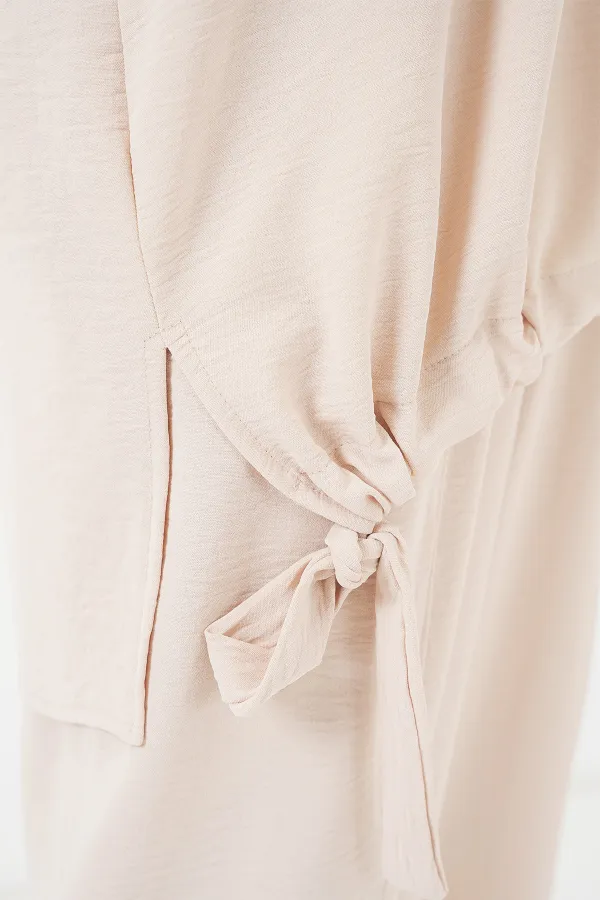 Ensemble deux pièces tunique et pantalon 6682 - Crème