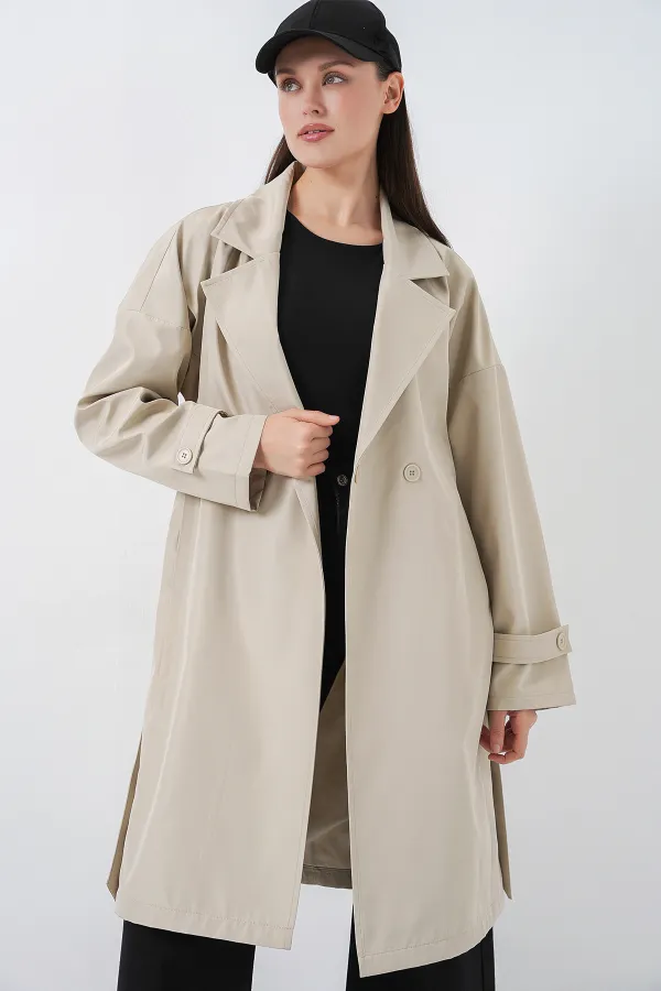 Trench-coat croisé pour femme 5987 - Beige