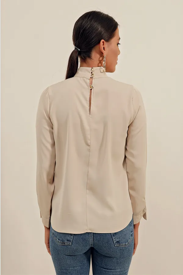 0418 Window Detail Blouse - Beige