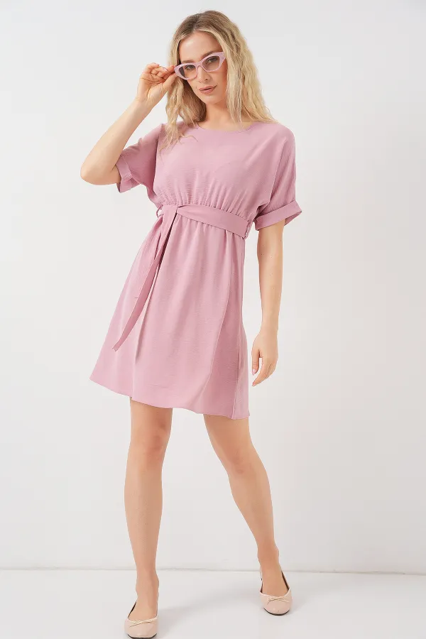 Robe courte Ayrobin à manches courtes pour femme 2572 - Poudre