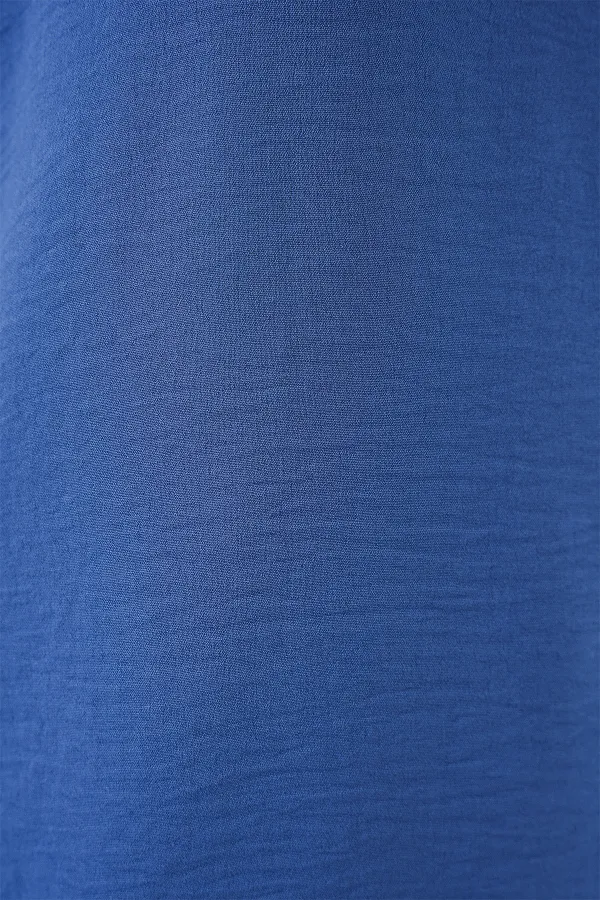 V Yaka Sıfır Kol Bluz 950 - İndigo