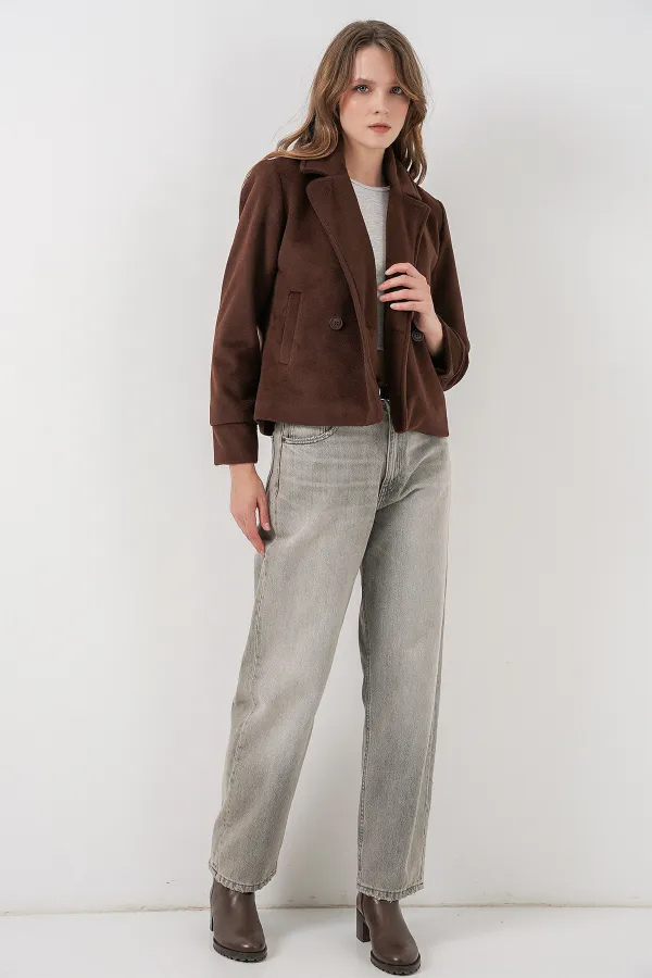 Veste en cachemire pour femme 0725 - Marron