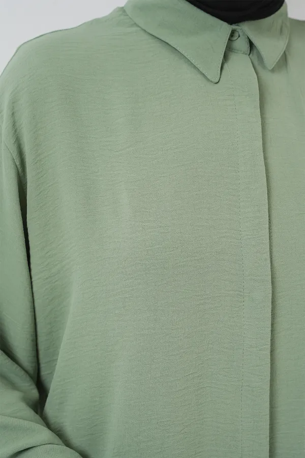 Kadın Uzun Gömlek Tunik 5945 - Çağla