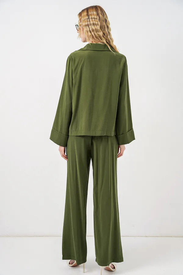 Women's Jacket and Trousers Two-Piece Set 30065 - Khaki
