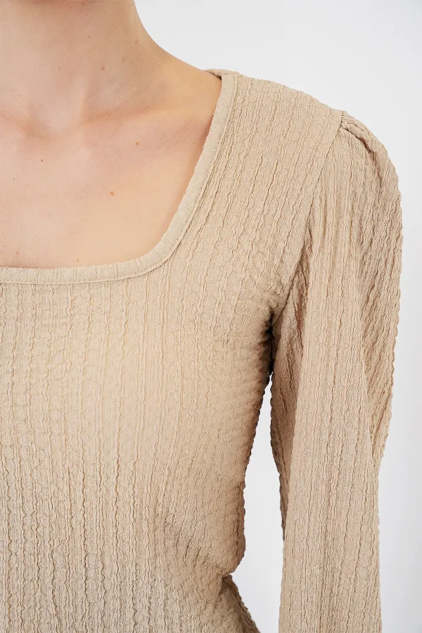 Chemisier à manches longues 0442 - Biscuit