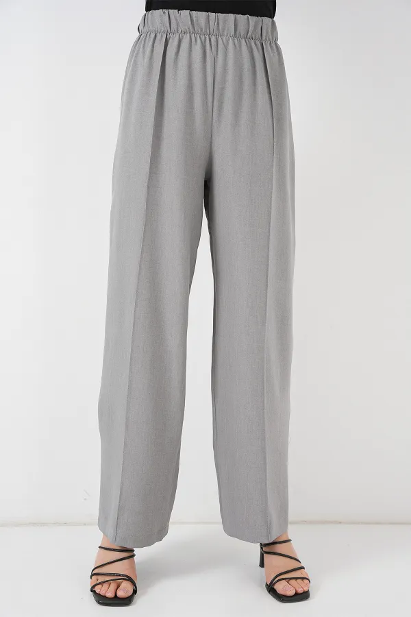 Kadın Keten Kimono İkili Takım 6727 - Gri