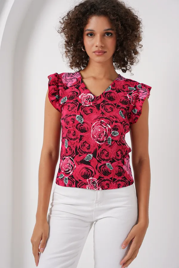 Chemisier tricoté 0430 - Rouge foncé