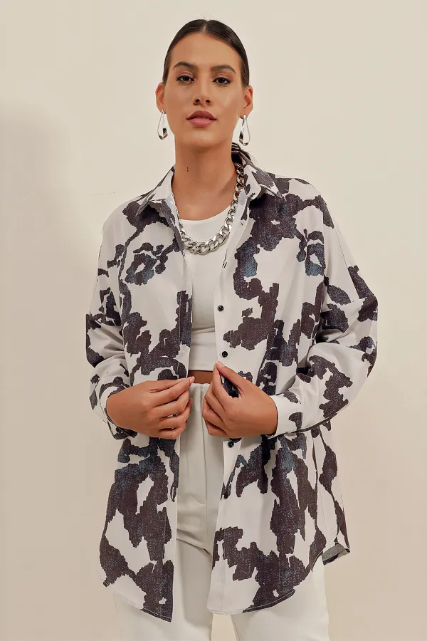 Chemise basique longue oversize 3900 - Noir