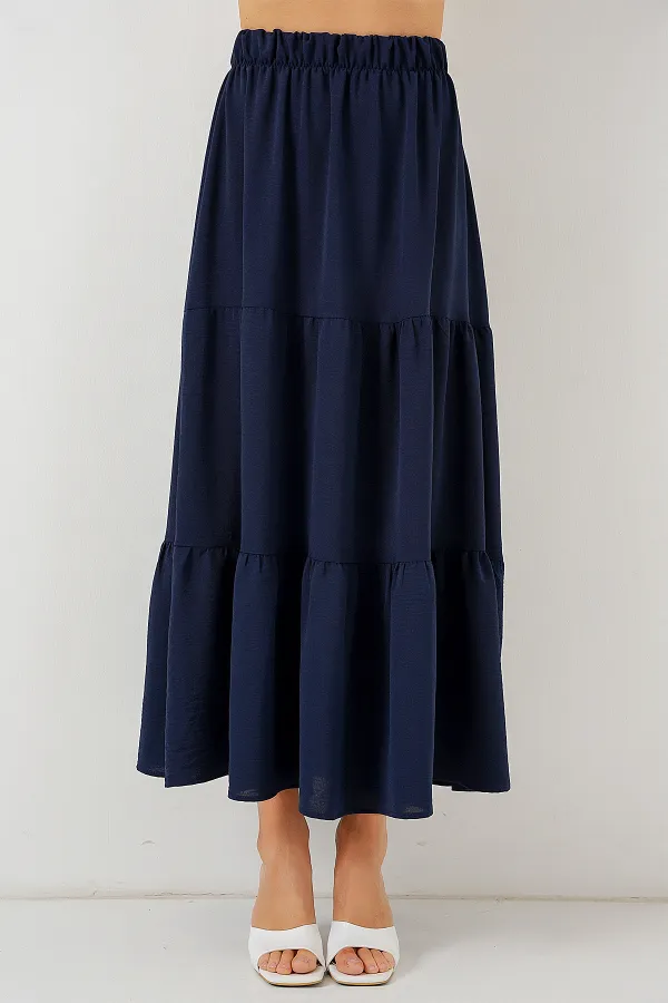 Women's Ayrobin Long Skirt 8048 - Navy Blue