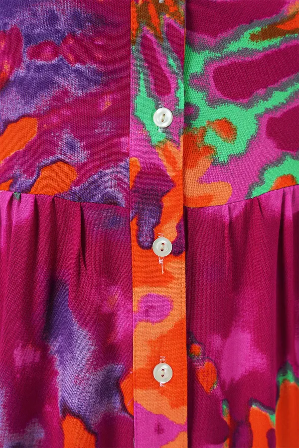 Robe hijab à motifs authentiques 2423 - H. Fuchsia