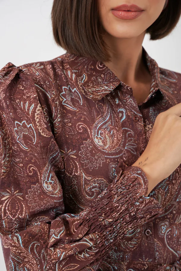 Robe hijab ceinturée pour femme 2589 - Marron