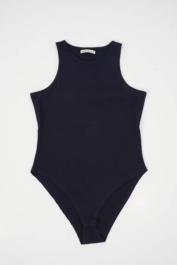 Body dos nu à boutons-pression pour femme 972 - Bleu marine