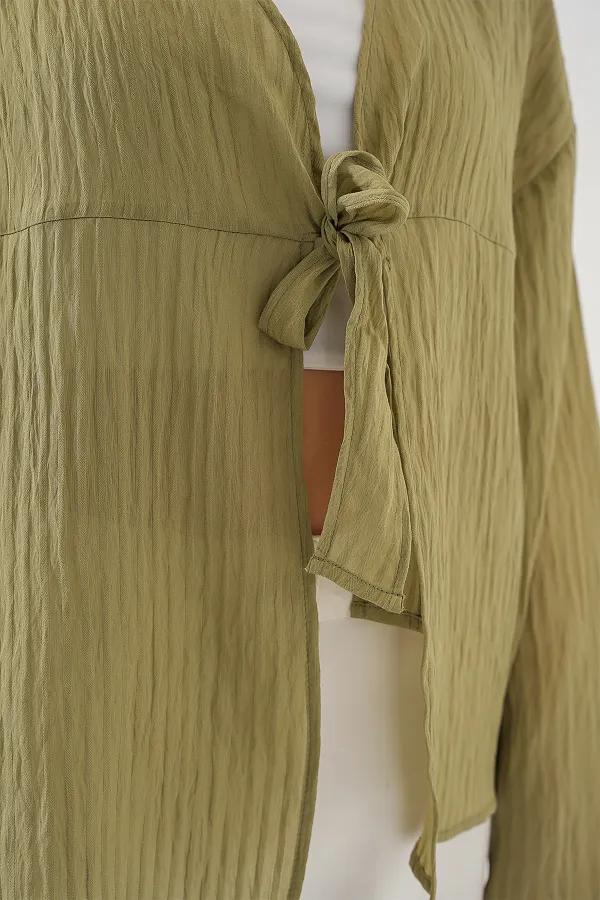 Women's Lace-Up Blouse 952 - Çağla