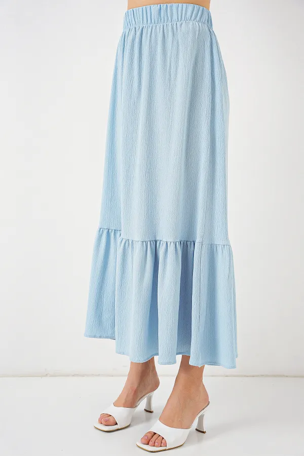 Jupe longue tricotée 1886 - Bleu clair