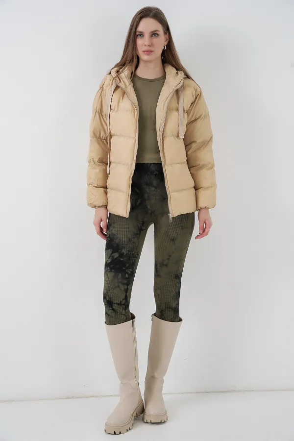 5117 Hooded Puffer Jacket - Mink