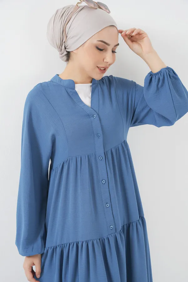 2527 Women's Long Hijab Dress - Indigo 2527 Women's Long Hijab Dress - Indigo