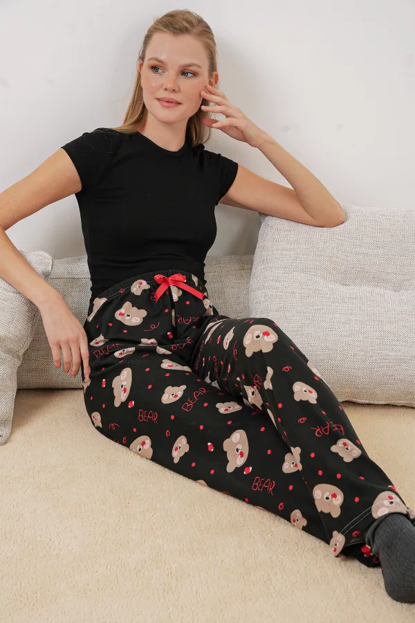 Bas de pyjama à motifs 4323 - Noir