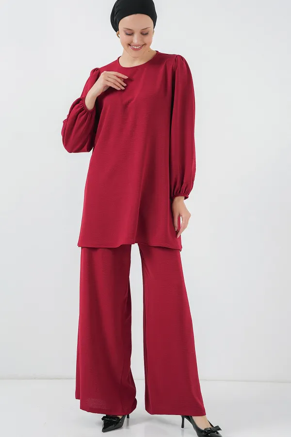 Ayrobin Tunik Pantolon Alt Üst Takım 6712 - Bordo