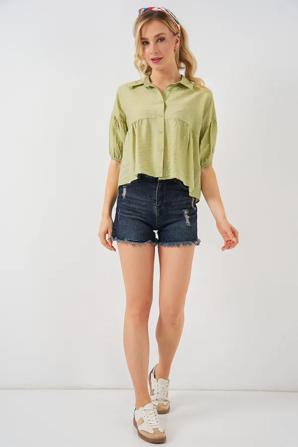 T-shirt court à manches courtes pour femme 20335 - Vert E.