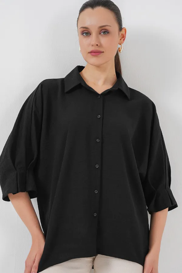 Chemise Ayrobin pour femme avec détail cravate 20290 - Noire