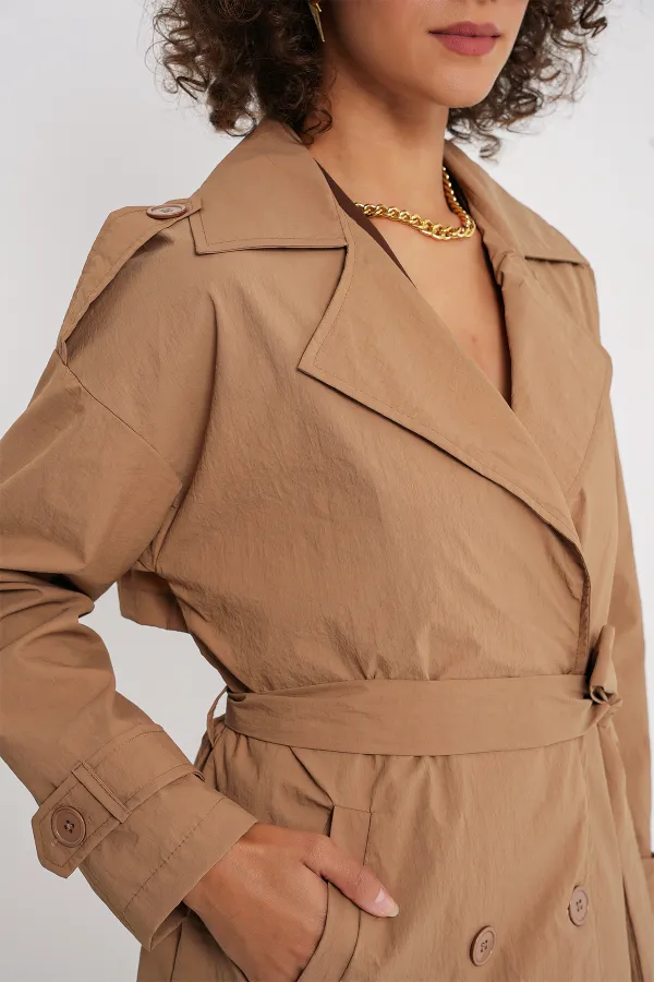 Trench-coat croisé 5936 - Biscuit