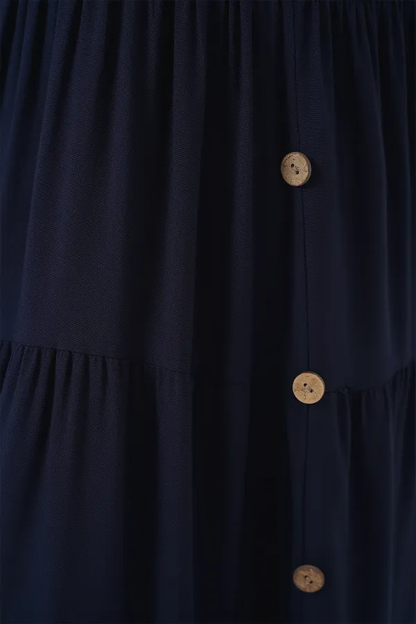 Women's Sleeveless Button-Down Short Dress 2571 - Navy Blue