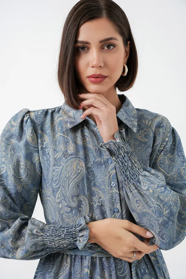 Robe hijab ceinturée pour femme 2589 - Menthe