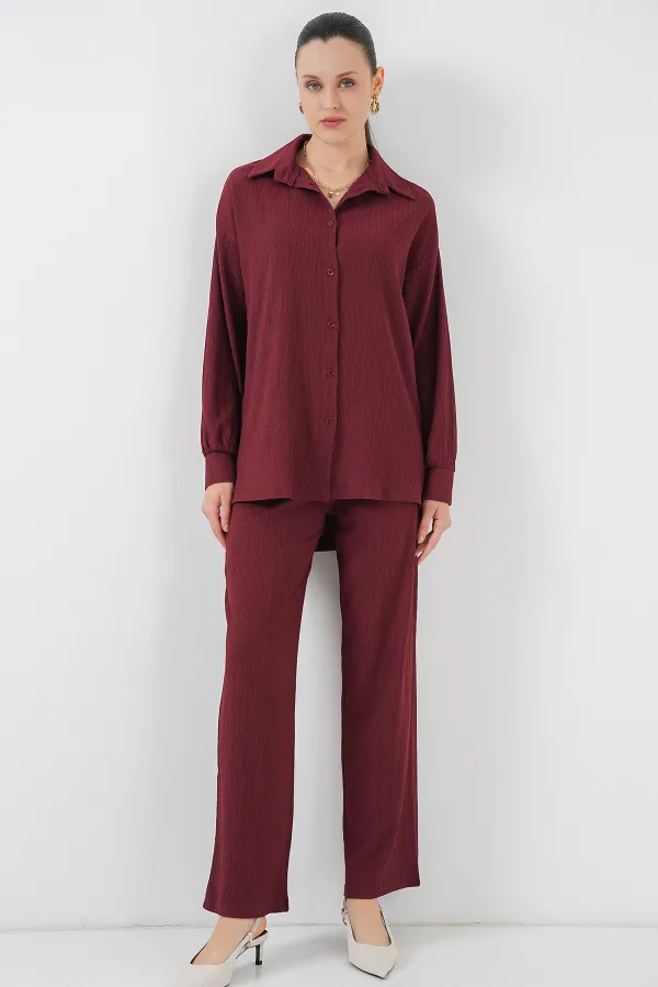 5858 Örme İkili Takım - Bordo