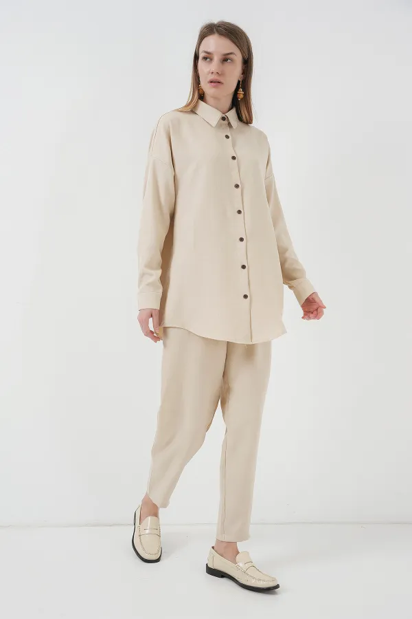 6622 Keten İkili Takım - M. Krem