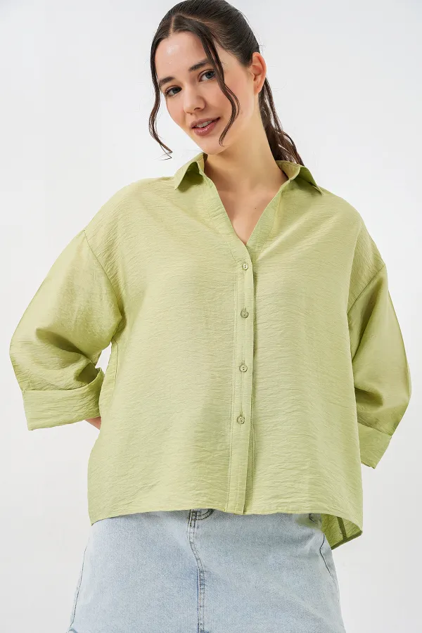 Chemise oversize à manches courtes pour femmes 20315 - Çağla