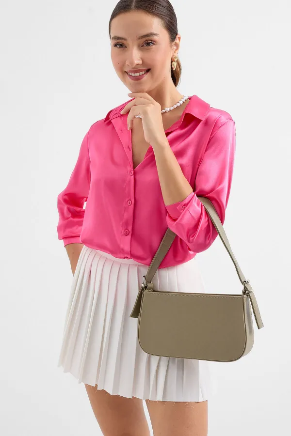 Sac bandoulière baguette uni 010172 - Beige